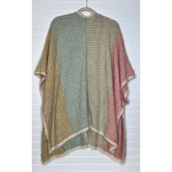 House of Harlow 1960 Pink and Green Color-Block Poncho Sweater Size L - Picture 10 of 14